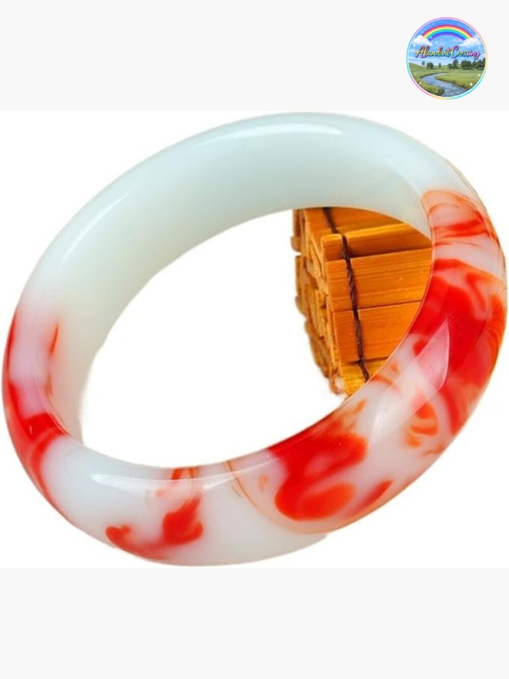 Natural Jade Bangle Bracelet Hand Carved Polished Amulet Luck Charm